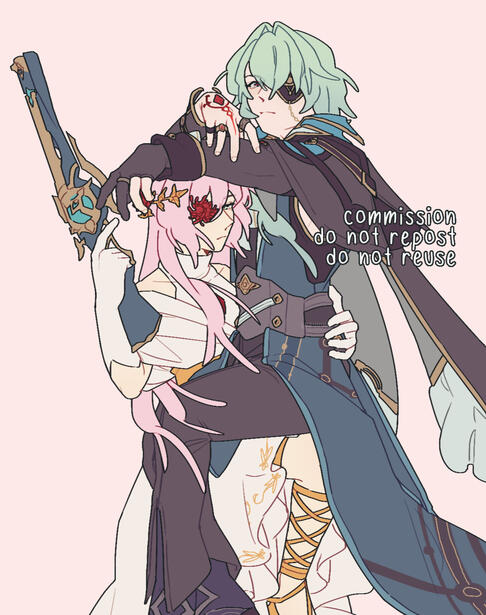 [Commission] Athanasia (Original Character) and Anaxagoras from Honkai: Star Rail